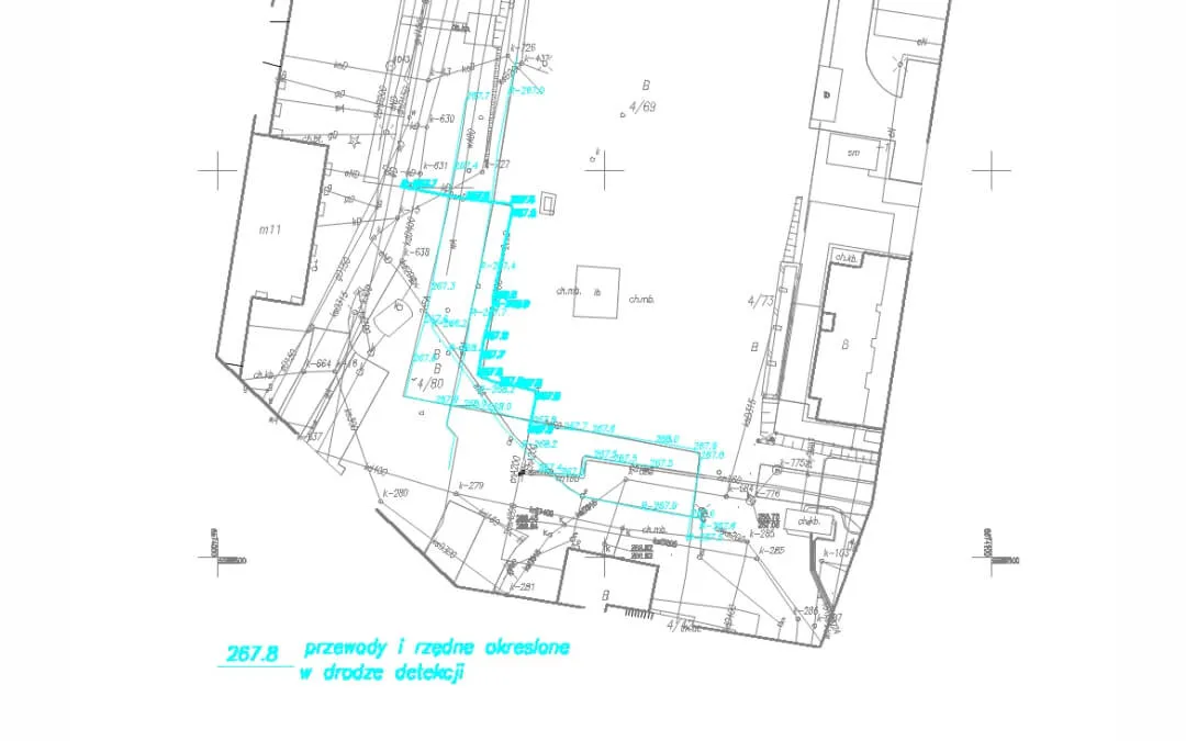Mapa końcowa przedstawiająca zaktualizowaną inwentaryzację infrastruktury podziemnej
