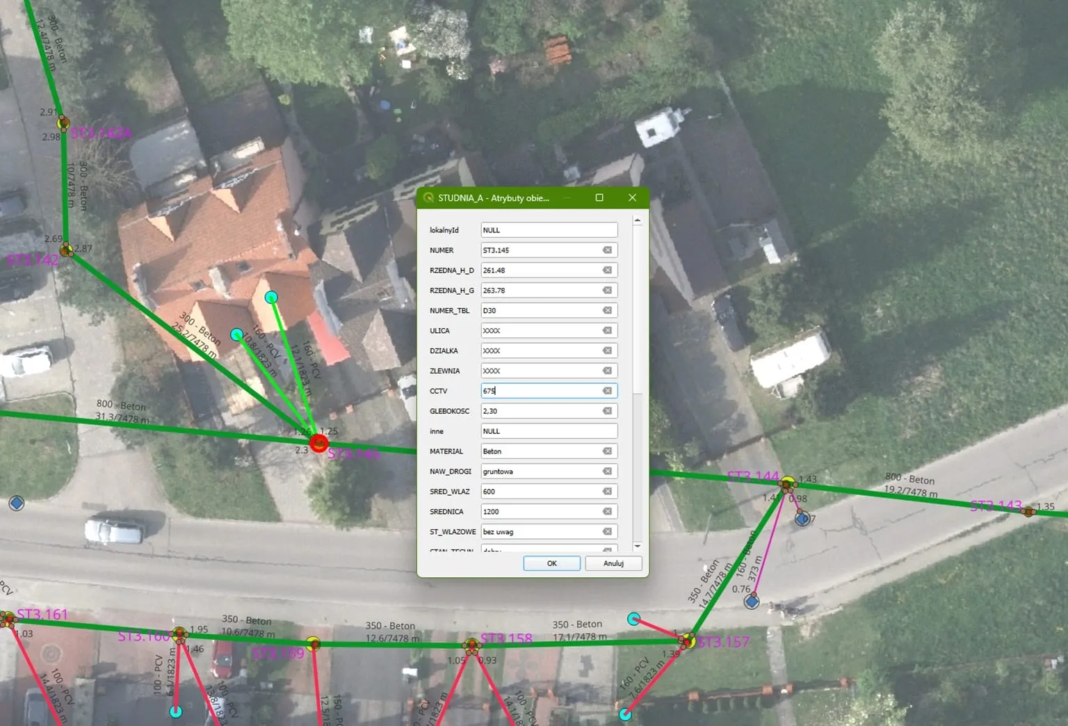 Rys. 2. Przykład danych w programie QGIS