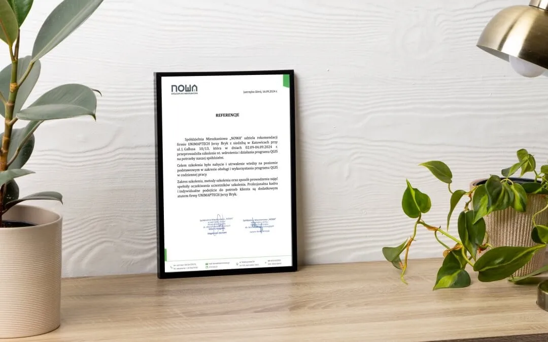 Referencje od Spółdzielni Mieszkaniowej SM Nowa za wdrożenie systemu QGIS