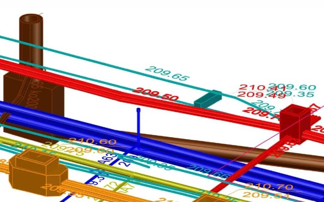 Model 3D studni i instalacji podziemnych uzyskany na podstawie danych georadarowych