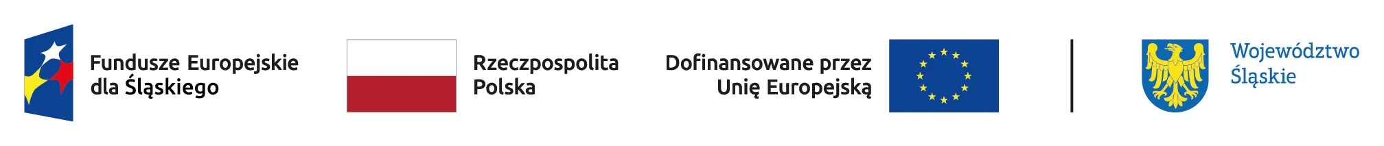 Znaki: Fundusze Europejskie dla Śląskiego, Rzeczpospolita Polska, Dofinansowane przez Unię Europejską, Województwo Śląskie